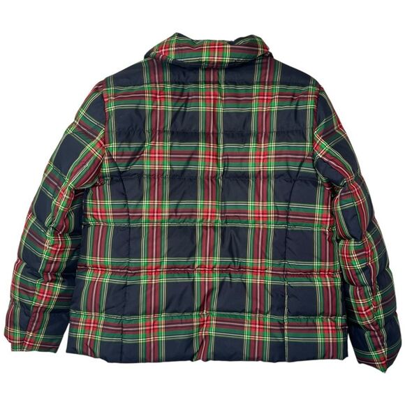 |EUC| TALBOTS Plaid Ruffle Down Fill Puffer Jacket - Picture 4 of 6